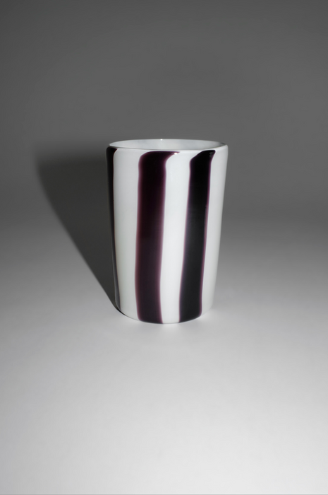 CRISTASEYA<br>MURANO GLASS <br>VERTICAL BLACK/WHITE STRIPES