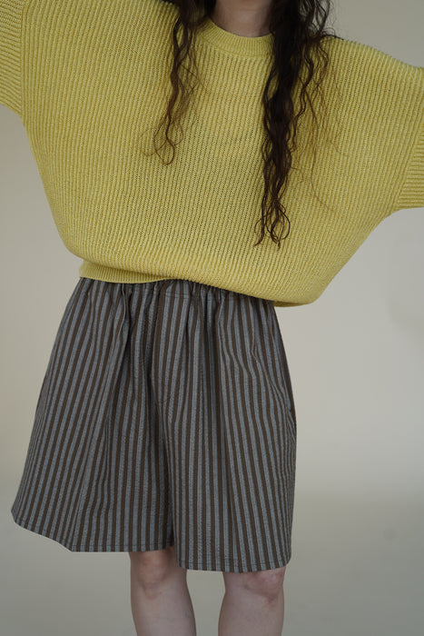 CRISTASEYA<br>WASHI PAPRE DROPSHOULDER CROPPED SWEATER<br>in YELLOW