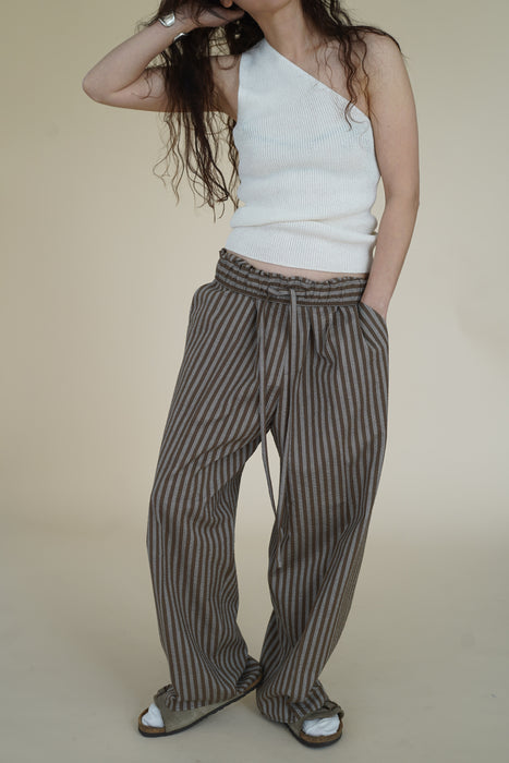 CRISTASEYA<br>MOROCCAN PYJAMA PANTS<br>in BROWN STRIPES