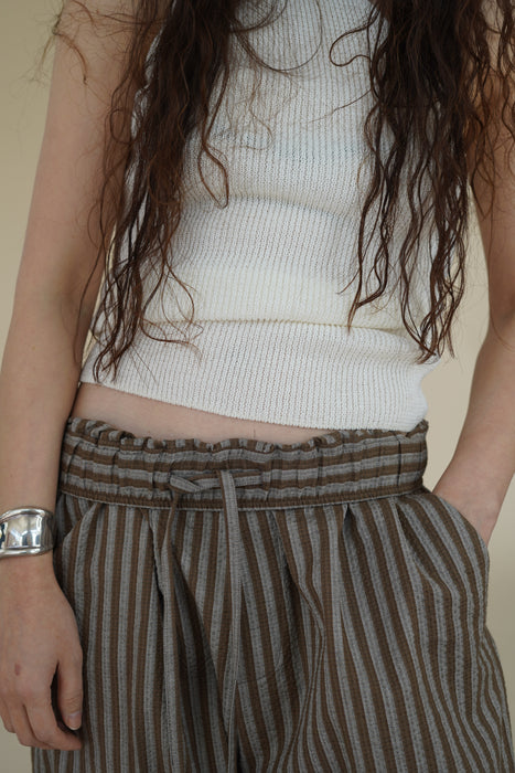 CRISTASEYA<br>MOROCCAN PYJAMA PANTS<br>in BROWN STRIPES