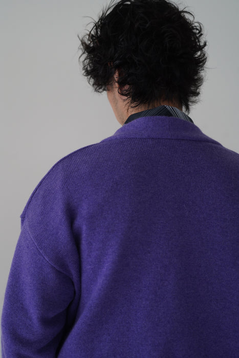 CRISTASEYA<br>OVERSIZED CASHMERE SWEATER WITH DRAPED COLLAR<br>in PURPLE