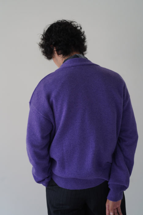 CRISTASEYA<br>OVERSIZED CASHMERE SWEATER WITH DRAPED COLLAR<br>in PURPLE