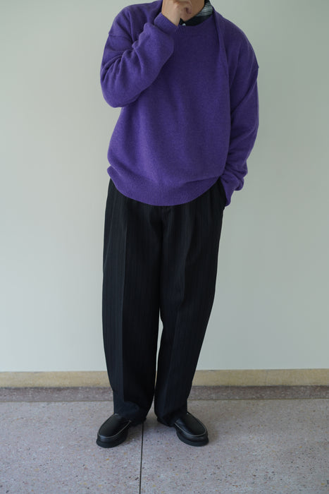 CRISTASEYA<br>OVERSIZED CASHMERE SWEATER WITH DRAPED COLLAR<br>in PURPLE