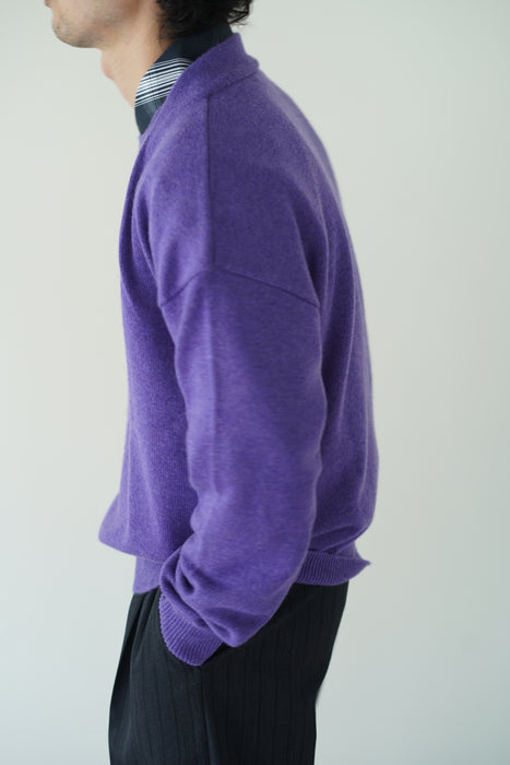 CRISTASEYA<br>OVERSIZED CASHMERE SWEATER WITH DRAPED COLLAR<br>in PURPLE