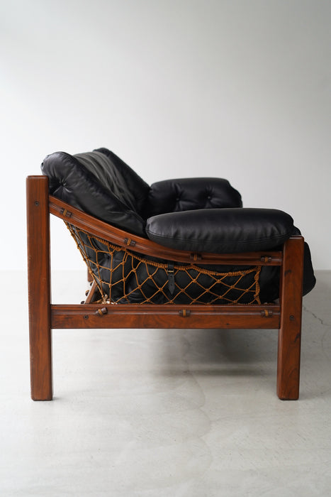 JEAN GILLON<BR>BRAZILIAN ROSEWOOD LEATHER SOFA<BR><BR>SOLD OUT