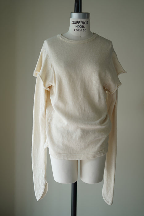 FUMIKA_UCHIDA<br>GAUZE JERSEY DOUBLE SLEEVE TOP