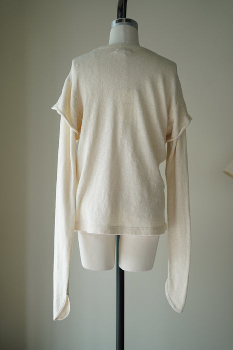 FUMIKA_UCHIDA<br>GAUZE JERSEY DOUBLE SLEEVE TOP