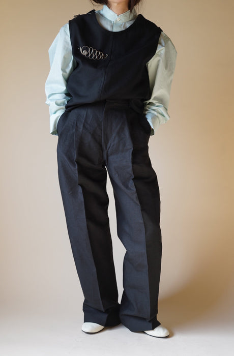 CRISTASEYA<br>DOUBLE PLEATED WIDE  TROUSERS