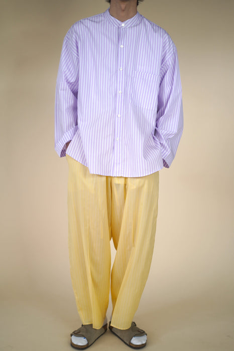 Salvatore Piccolo x CRISTASEYA<br>PYJAMA SHIRT<br>in MAUVE WITH WHITE STRIPES