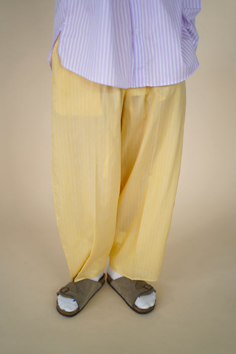 CRISTASEYA<br>MOROCCAN PYJAMA PANTS<br>in YELLOW WITH WHITE STRIPES