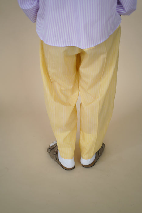 CRISTASEYA<br>MOROCCAN PYJAMA PANTS<br>in YELLOW WITH WHITE STRIPES