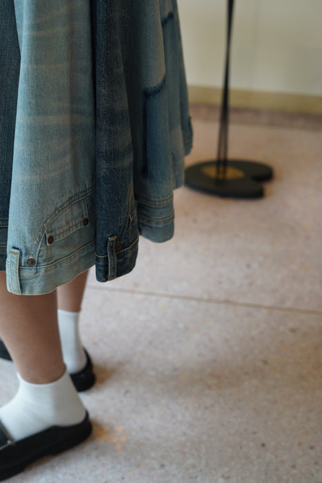 JUNYA WATANABE<BR>DENIM REBUILD SKIRT