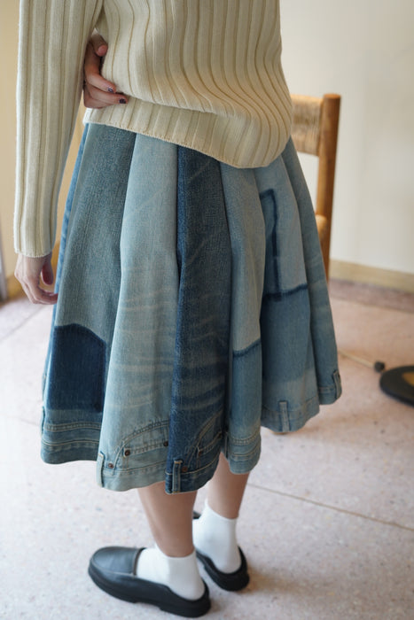 JUNYA WATANABE<BR>DENIM REBUILD SKIRT