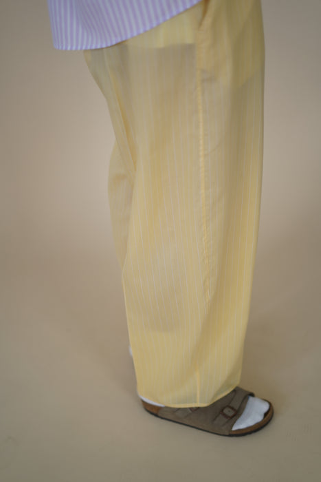 CRISTASEYA<br>MOROCCAN PYJAMA PANTS<br>in YELLOW WITH WHITE STRIPES