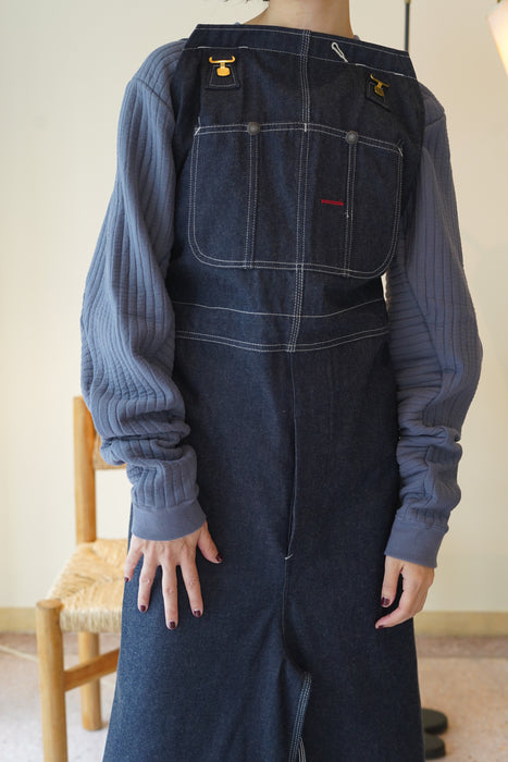 FUMIKA_UCHIDA<br>DENIM OVERALL APRON MAXI DRESS