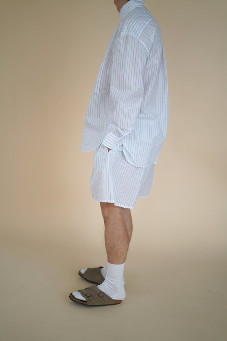 CRISTASEYA<br>MAXI BOXER<br>in WHITE WITH BLUE STRIPES