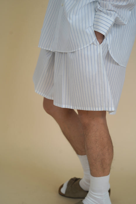 CRISTASEYA<br>MAXI BOXER<br>in WHITE WITH BLUE STRIPES