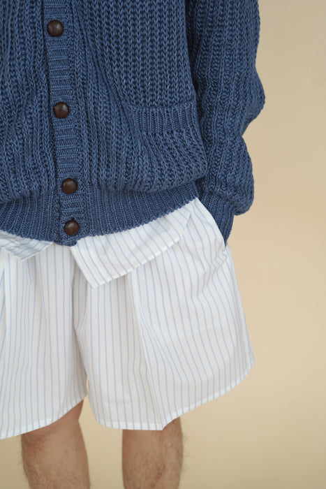 CRISTASEYA<br>MAXI BOXER<br>in WHITE WITH BLUE STRIPES