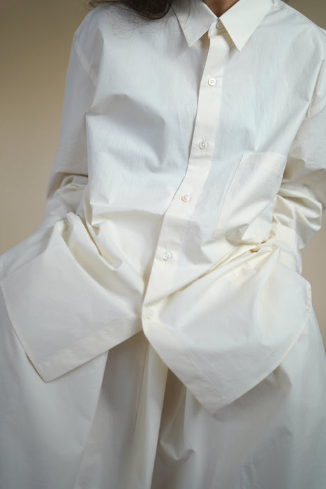 Salvatore Piccolo x CRISTASEYA<br>HANDMADE CLASSIC COLLAR SHIRT<br>in ECRU