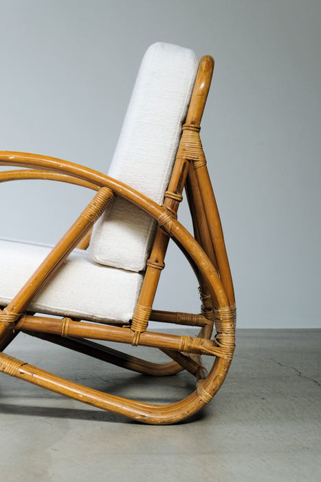 VINTAGE FRENCH RATTAN ARMCHAIR