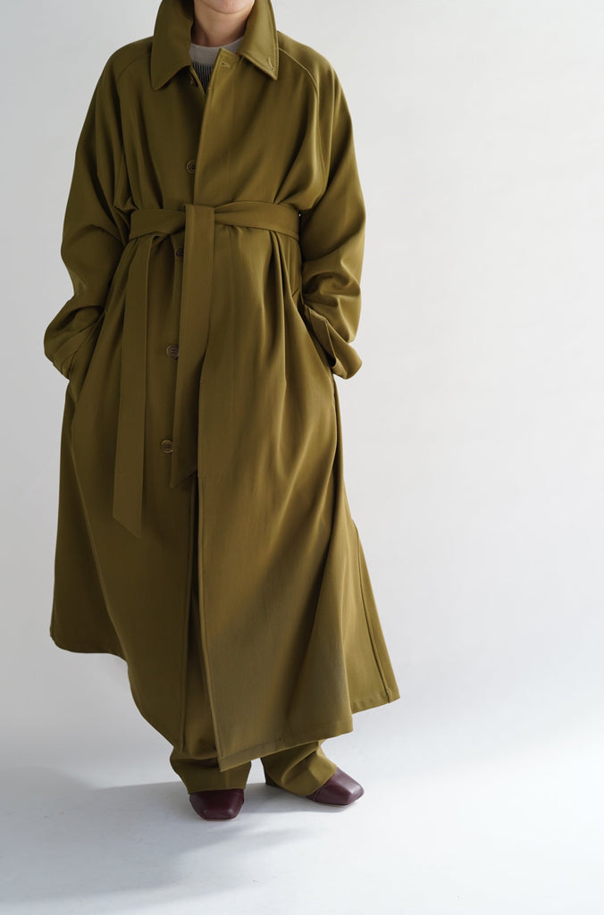 CRISTASEYA, OVERSIZED TRENCH WITH LEATHER PATCH